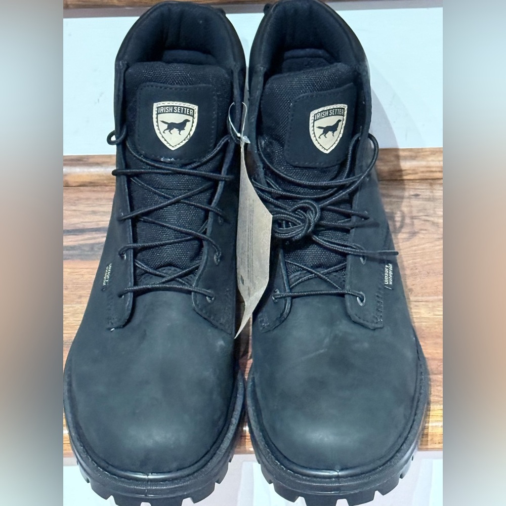 NWOB Irish Setter Black Leather Work Boot Mens Size 12 E2
